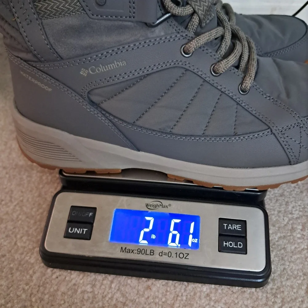 Columbia Meadows Snow Boots 9 Grey Omni-Heat Mid Calf Winter Waterproof‎ Lace Up
